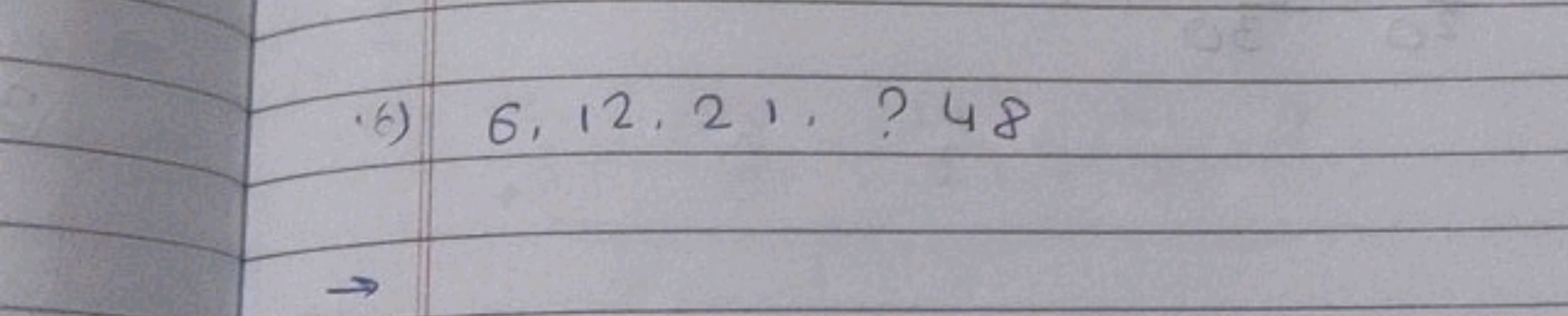 Find The Missing Number In The Sequence 6 12 21 48 Filo