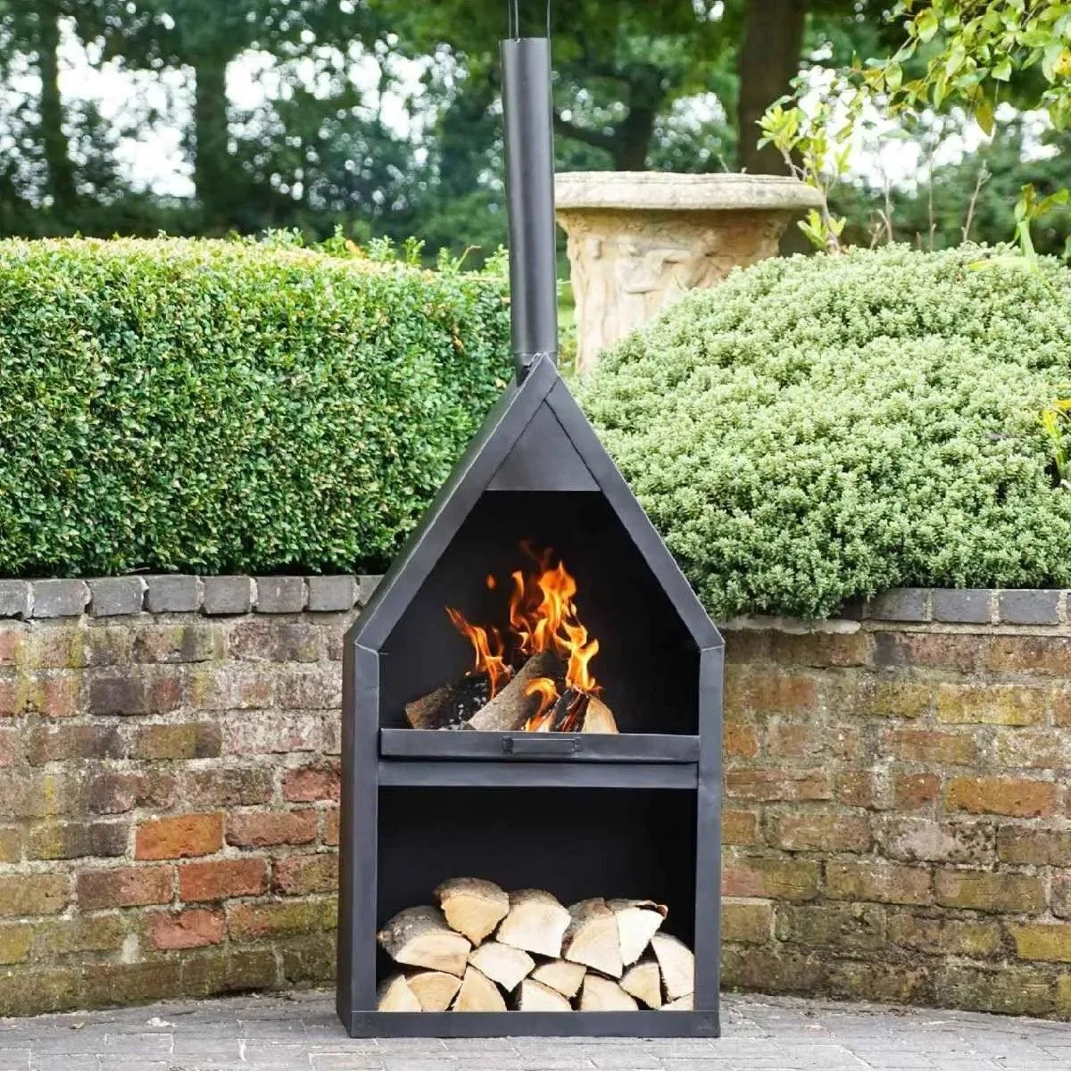Fireplace Cover Black Fireplace Outdoor Fireplace Stainless Steel Griddle Fire Pit Grill