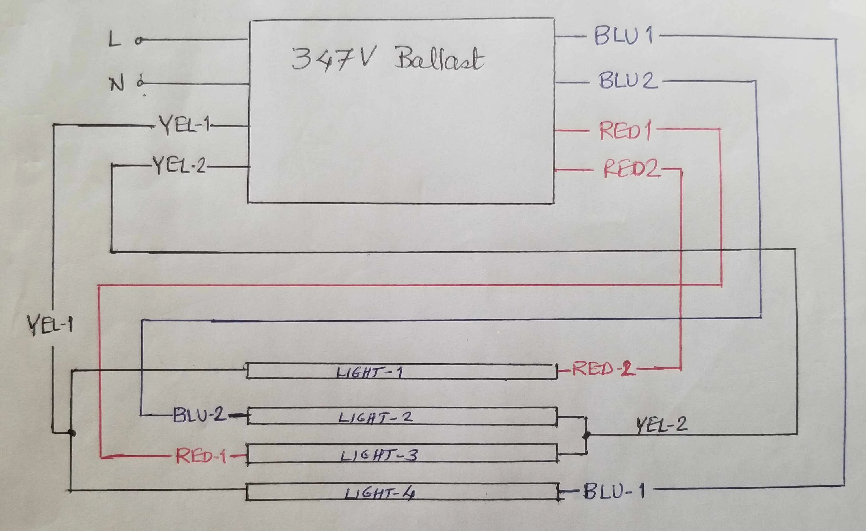 Fluorescent Ballast Wiring
