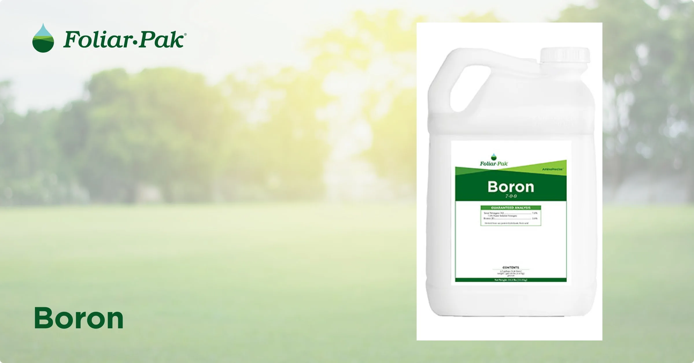 Foliar Pak Boron Provides Responses Not Offered By Other Fertilizers