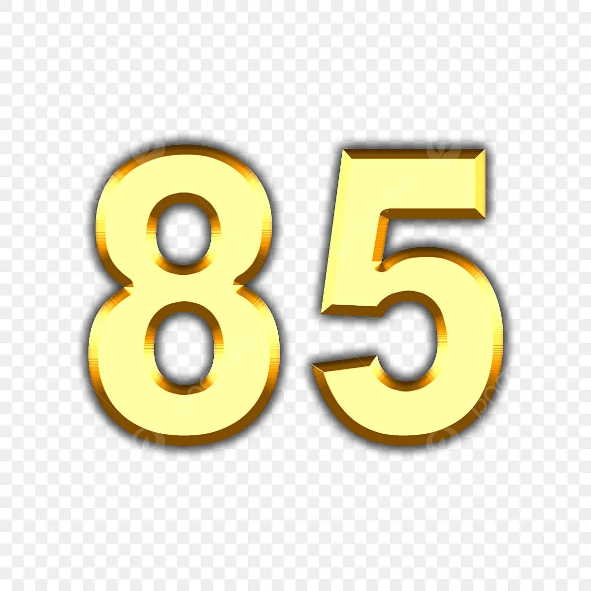 Font Number White Transparent Number 85 Golden Font Eightyfive Font Golden Png Image For