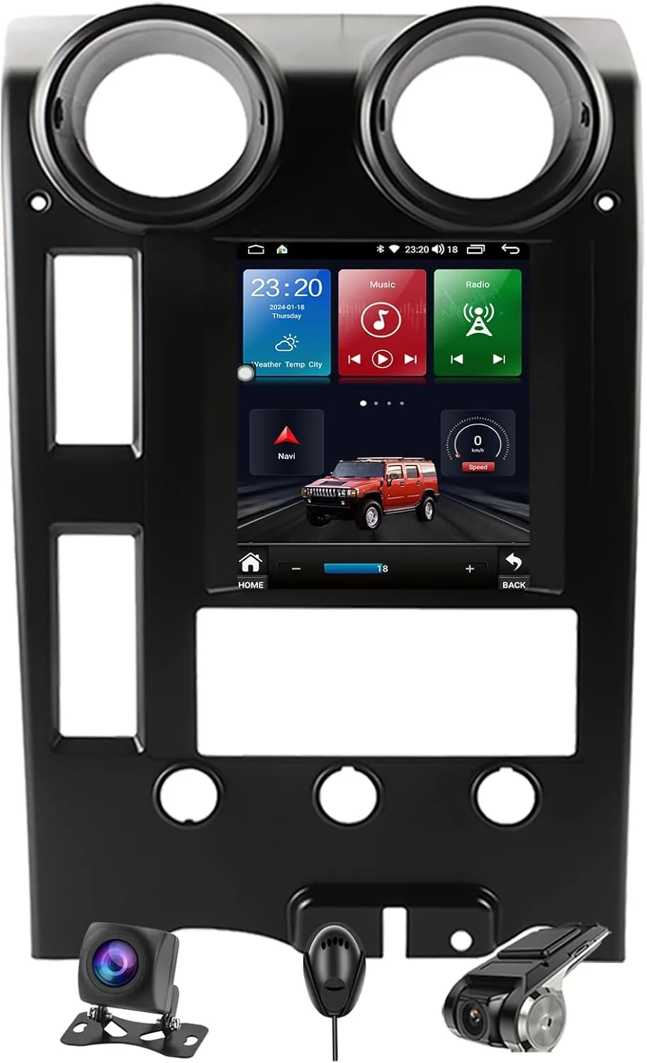 For Hummer H2 2004 2009 Android Radio Tesla Style Ips Touch Screen Stereo With