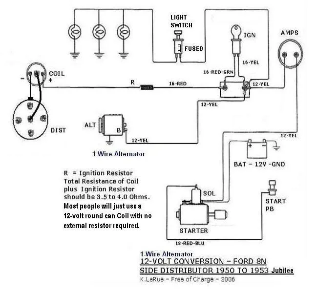 Ford 8N Wiring Diagram 6 Volt