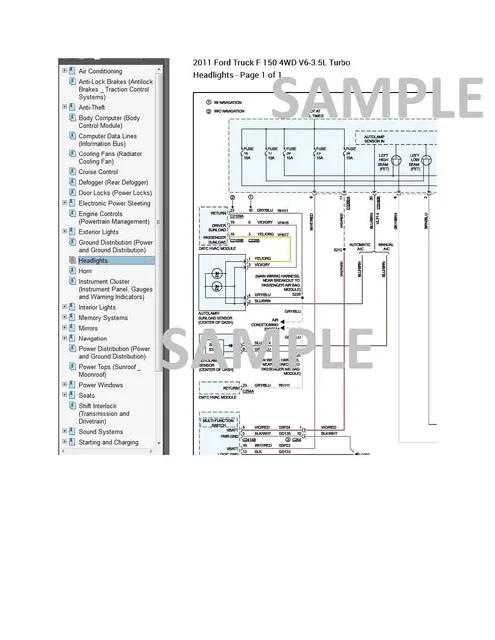 Ford F 150 2016 16 Color Wiring Diagram Schematic V6 3 5L 4Wd Pdf 4 03 Picclick Uk