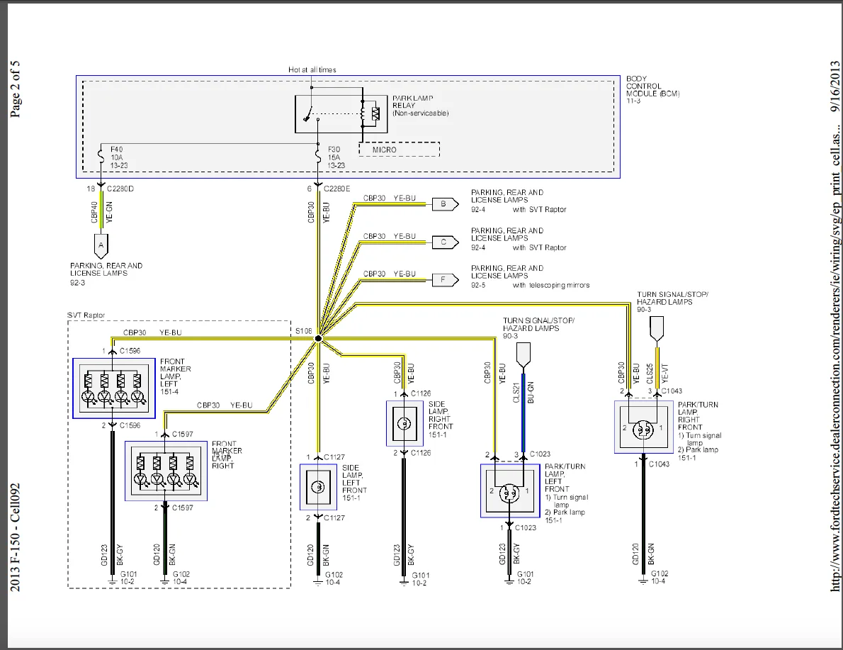 Ford F150 Headlight Wiring Color Code