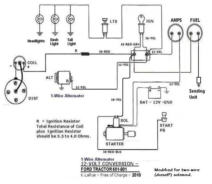 Ford Tractor 12 Volt Conversion Free Wiring Diagrams Ford 601 801 Ford Tractors 8N Ford