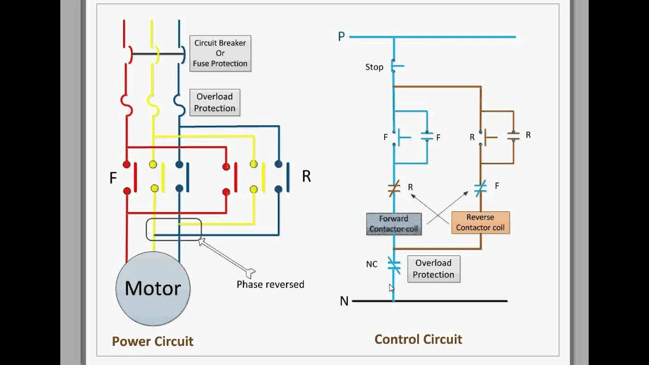 Forward Reverse Single Phase Motor Diagram 240Volt Forward R