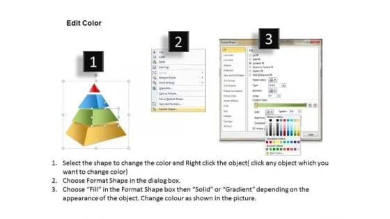 Four Steps Pyramid Diagram Templates Powerpoint Chart