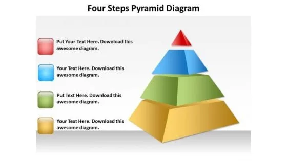 Four Steps Pyramid Diagram Templates Powerpoint Chart