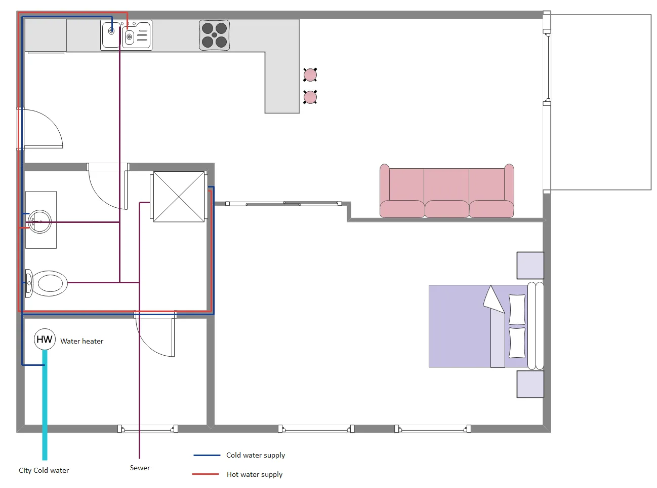 Free Editable Plumbing Piping Plan Examples Templates Edrawmax