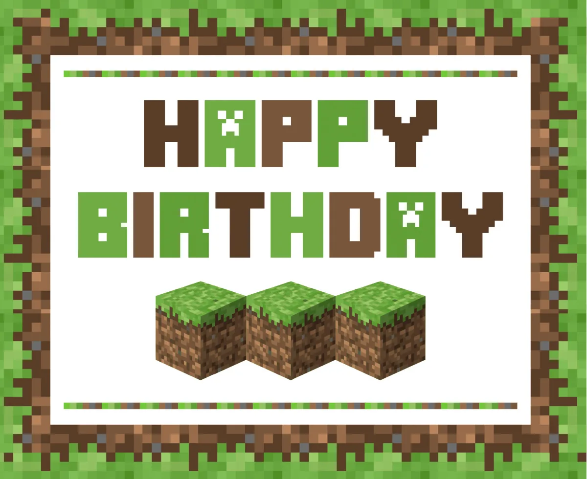 Free Minecraft Birthday Printables All Free Printables