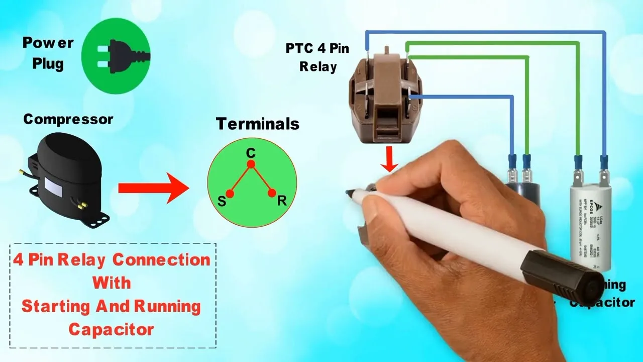 Freezer Compressor Relay Wiring Diagram 4 Pin Relay Connecti