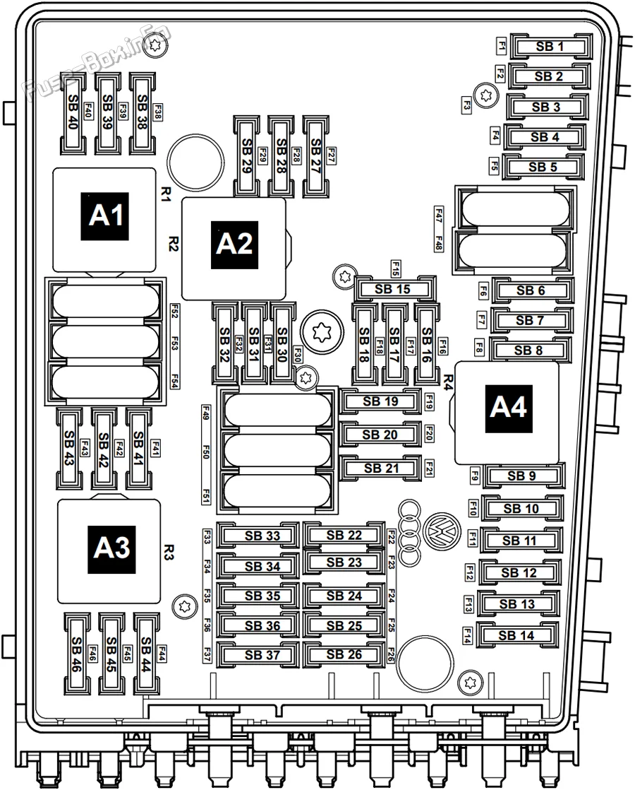 Fuse Box Diagram Volkswagen Touran 2003 2006