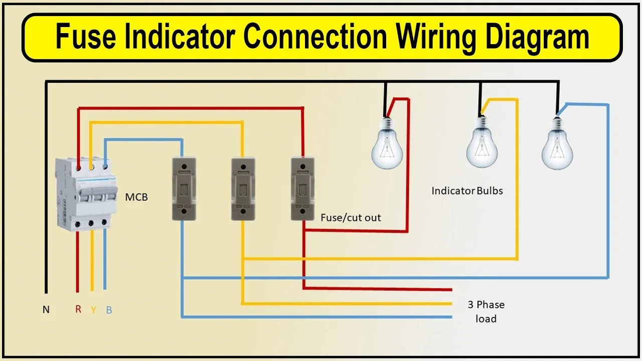Fuse Indicator Connection Wiring Diagram 3 Phase Indicator Light Indicator Lights Diagram