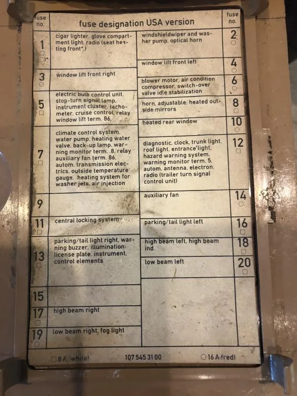 Fuse Panel Question 89 560Sl Mercedes Benz Forum