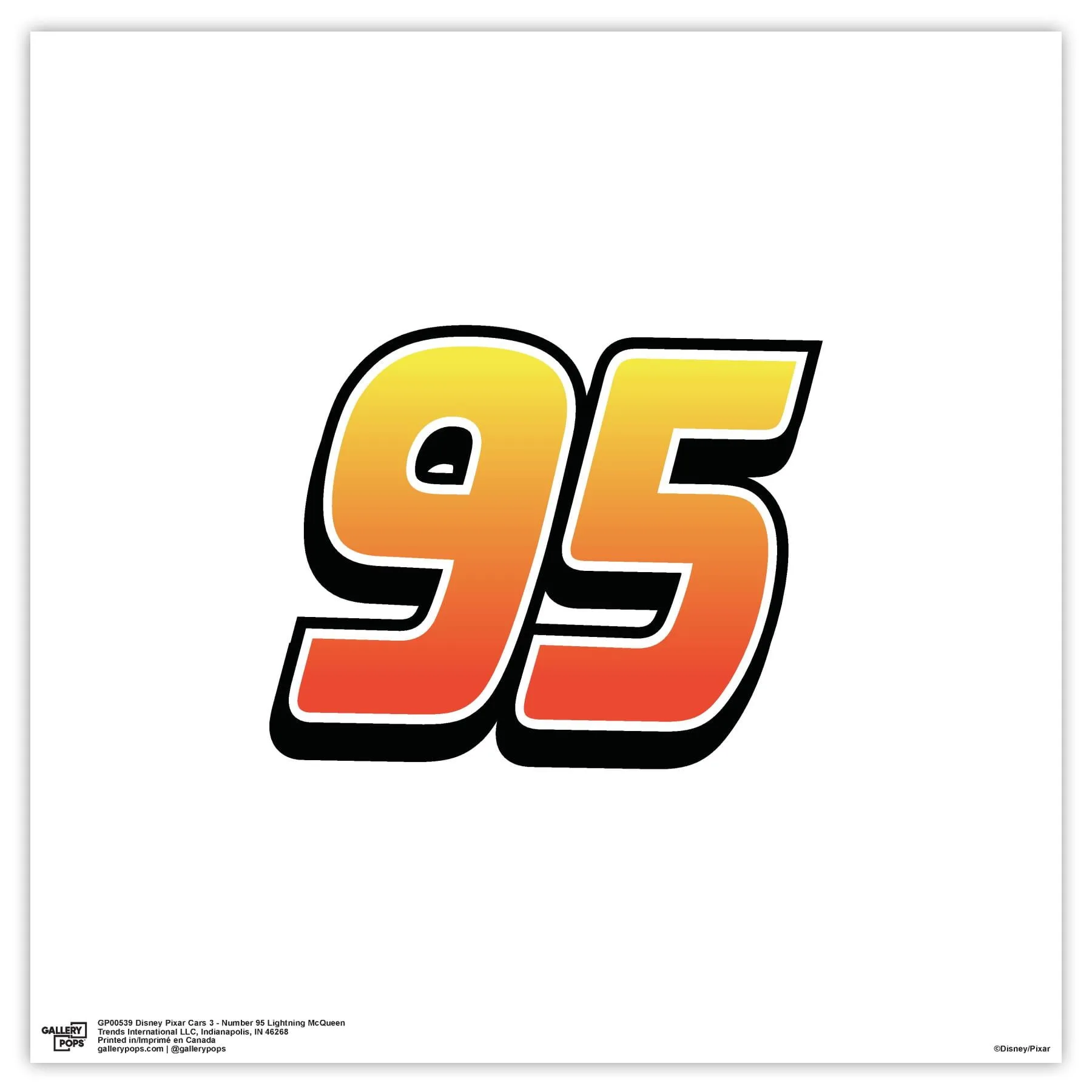 Gallery Pops Disney Pixar Cars 3 Number 95 Lightning Mcqueen Wall Art Unframed Version 12 X