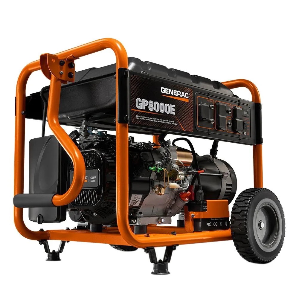 Generac 8 000 Watt Gasoline Powered Electric Start Portable Generator 6954 The Home Depot