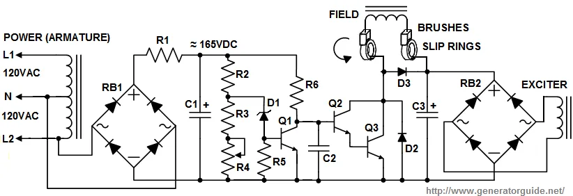 Generator Avr Schematic Diagram Voltage Regulator Electronic Schematics Regulators