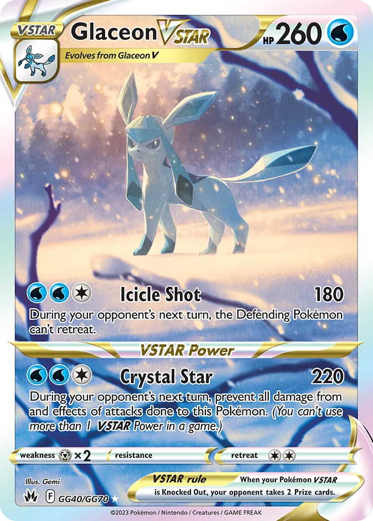 Glaceon Vstar Crown Zenith Crz Gg40 Pkmncards
