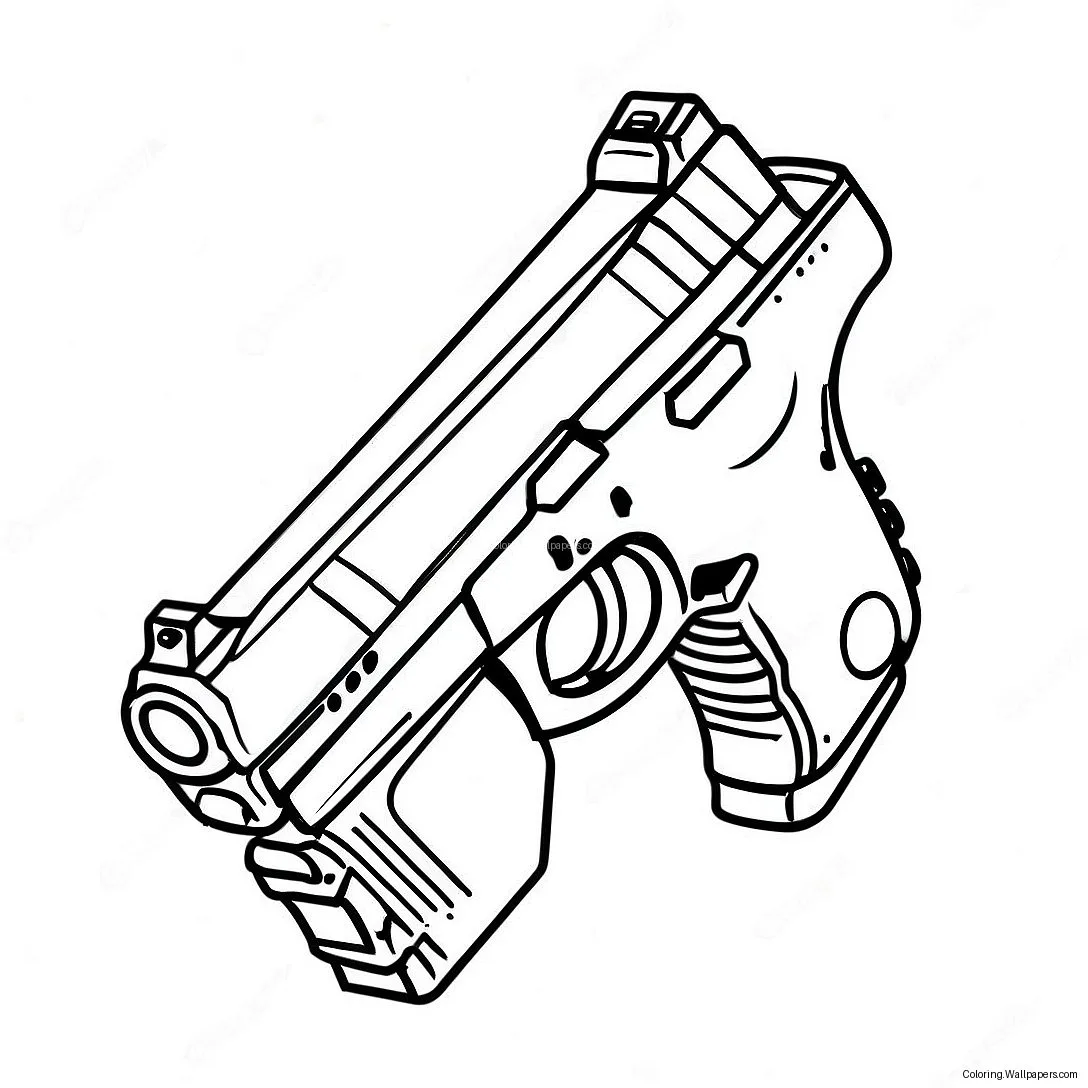 Glock Handgun Coloring Page 45713 36150