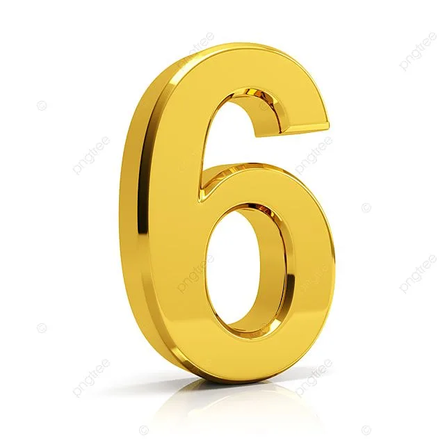 Gold Number 6 White Transparent Gold Number 6 6 Number Number 6 Png Image For Free Download
