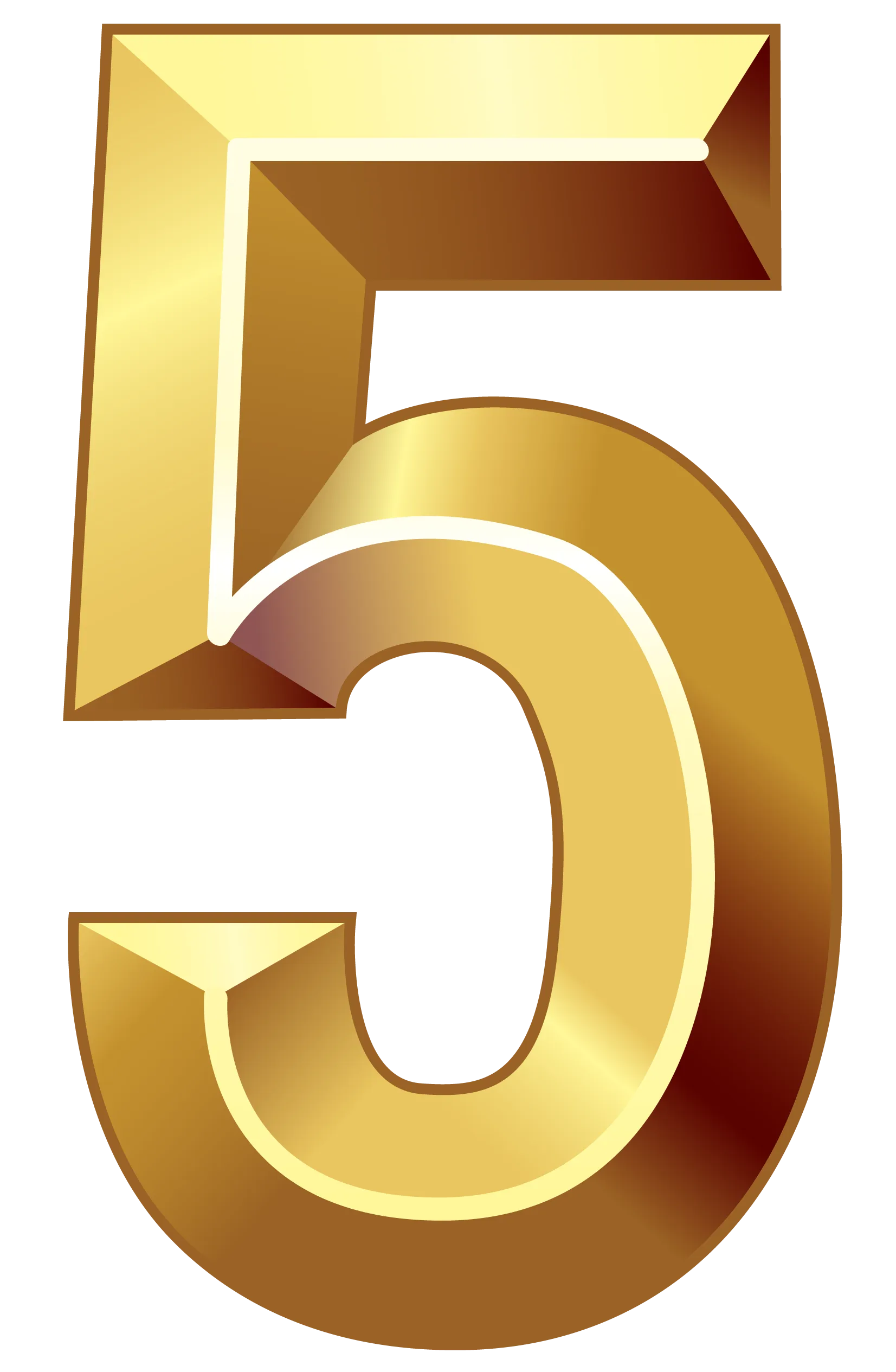 Gold Number Five Png Clipart Image Gallery Yopriceville High Quality Images And Transparent