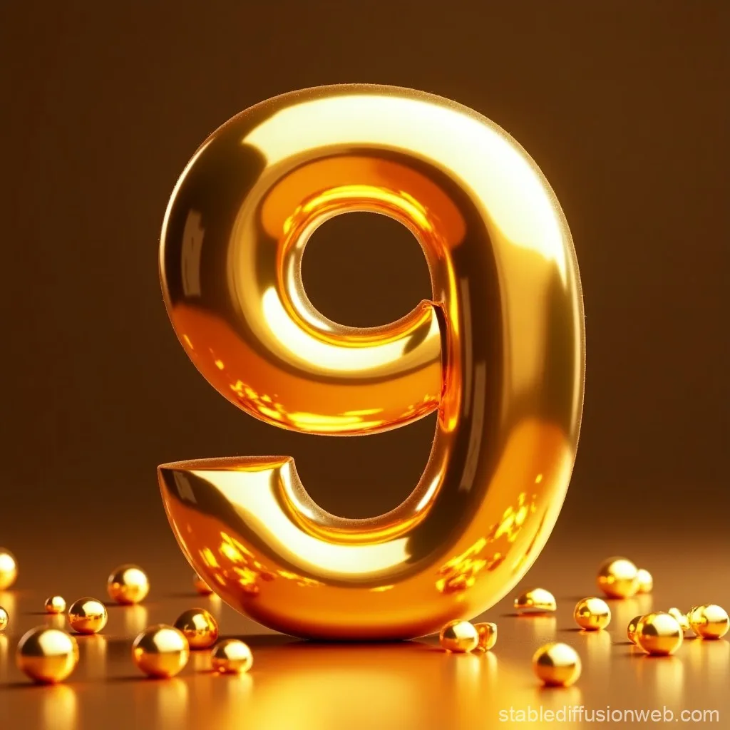 Golden Number 9 Party Background Stable Diffusion Online