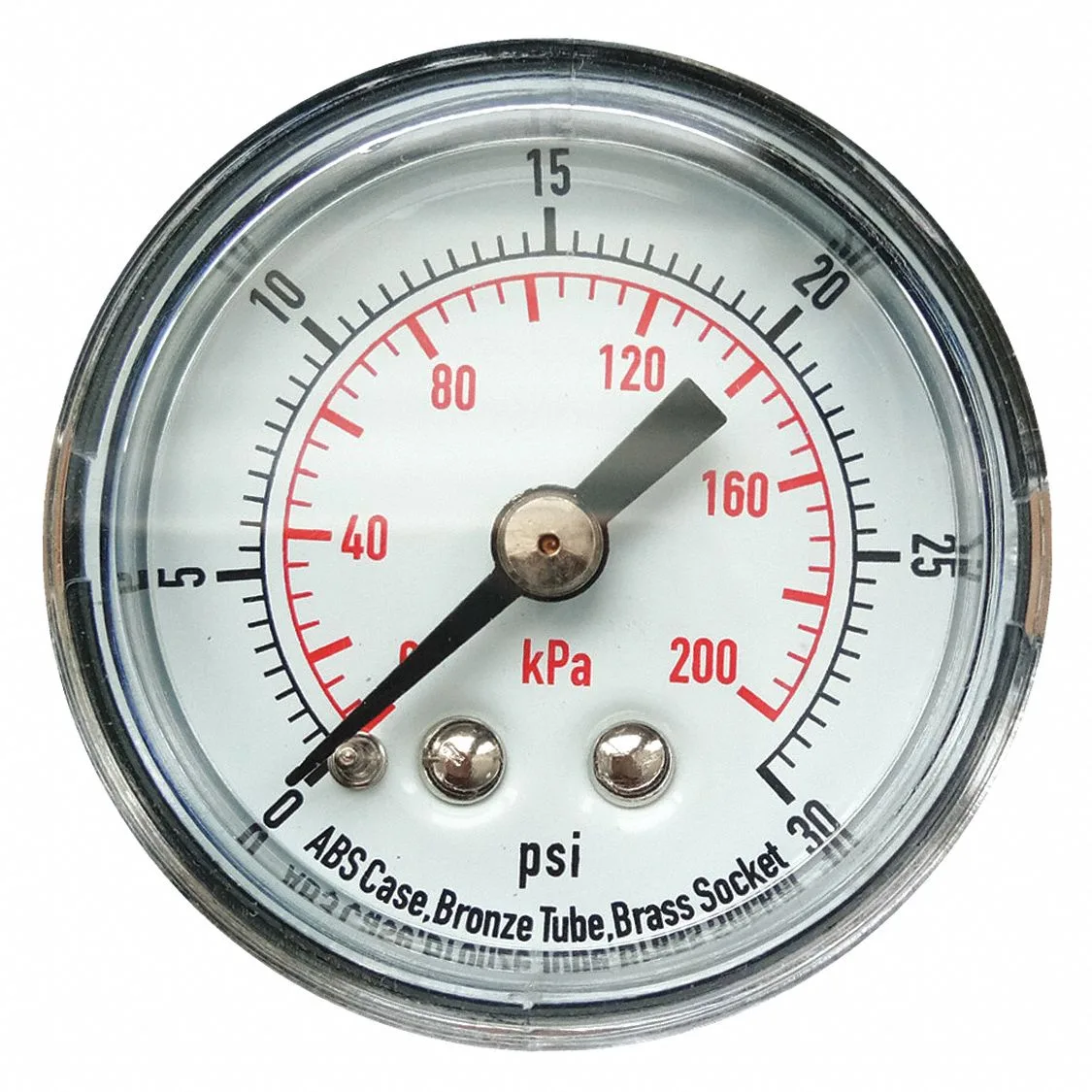 Grainger Approved Commercial Pressure Gauge 0 To 30 Psi 1 1 2 In Dial 1 8 In Npt Male