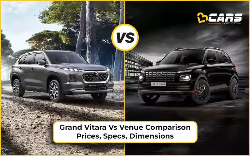 Grand Vitara Vs Venue Comparison Prices Specs Dimensions