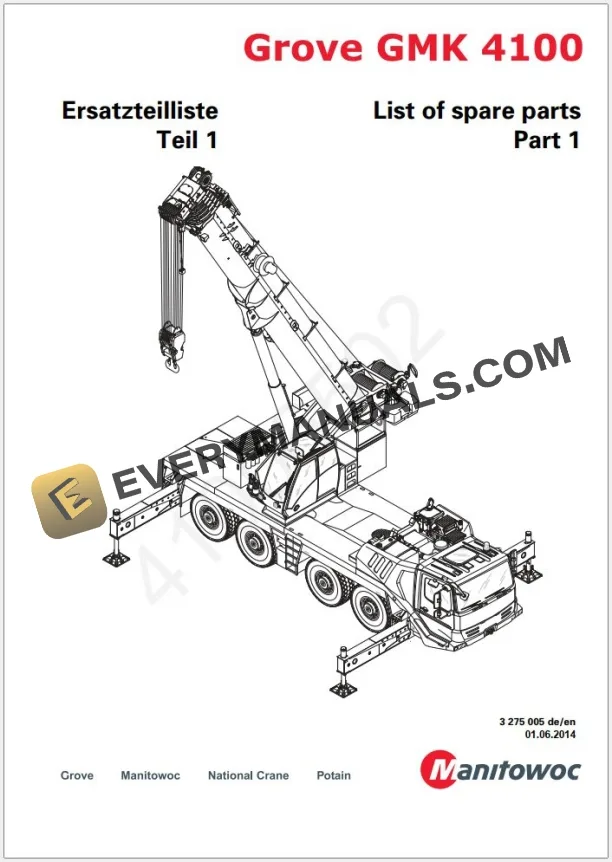 Grove Gmk4100 Crane Parts Manual Hydraulic Schematic Wiring Diagram