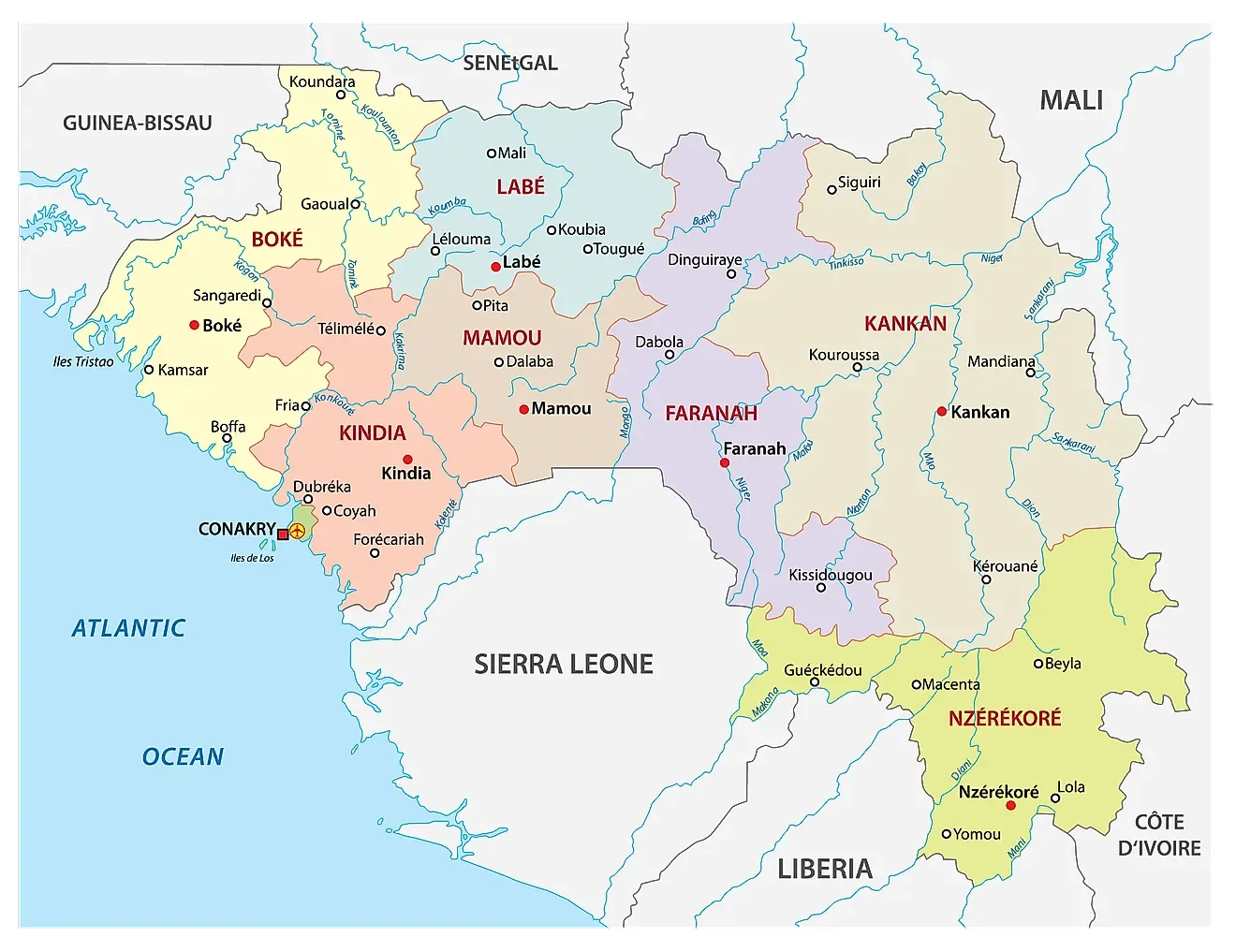 Guinea Political Map
