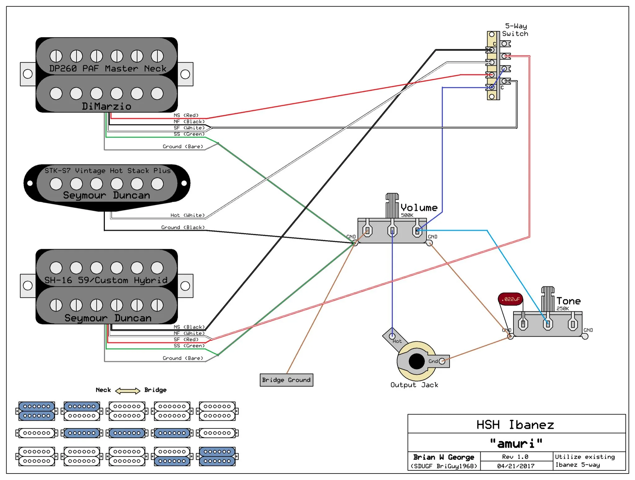 Guitar 5 Way Switch Diagram Sss Wiring Diagram 5 Way Switch