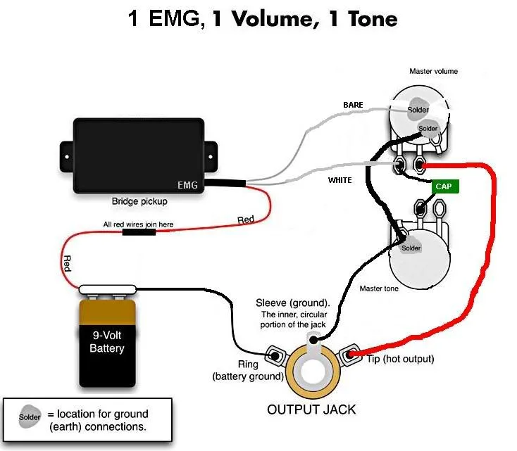 Guitar Active Emg 81 Pickup Wiring