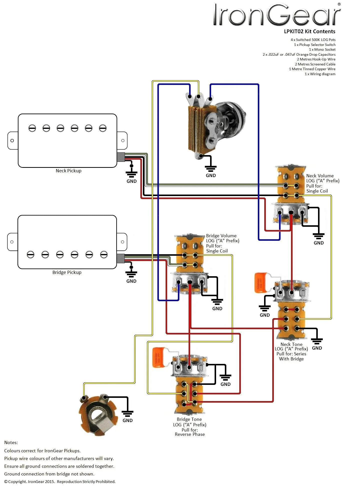 Guitar Wiring Diagrams One Humbucker Three Way Switch 3 Humb