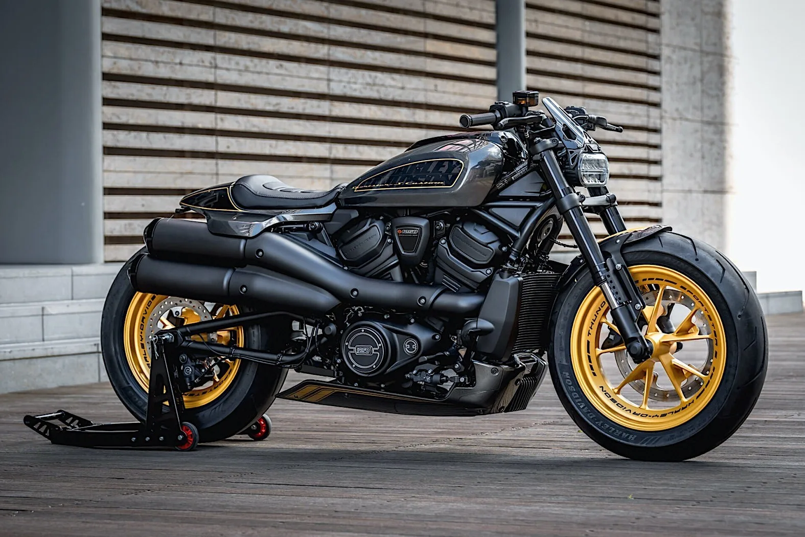 Harley Davidson P Type Is The New Sportster In Mean Black And Yellow Clothing Autoevolution