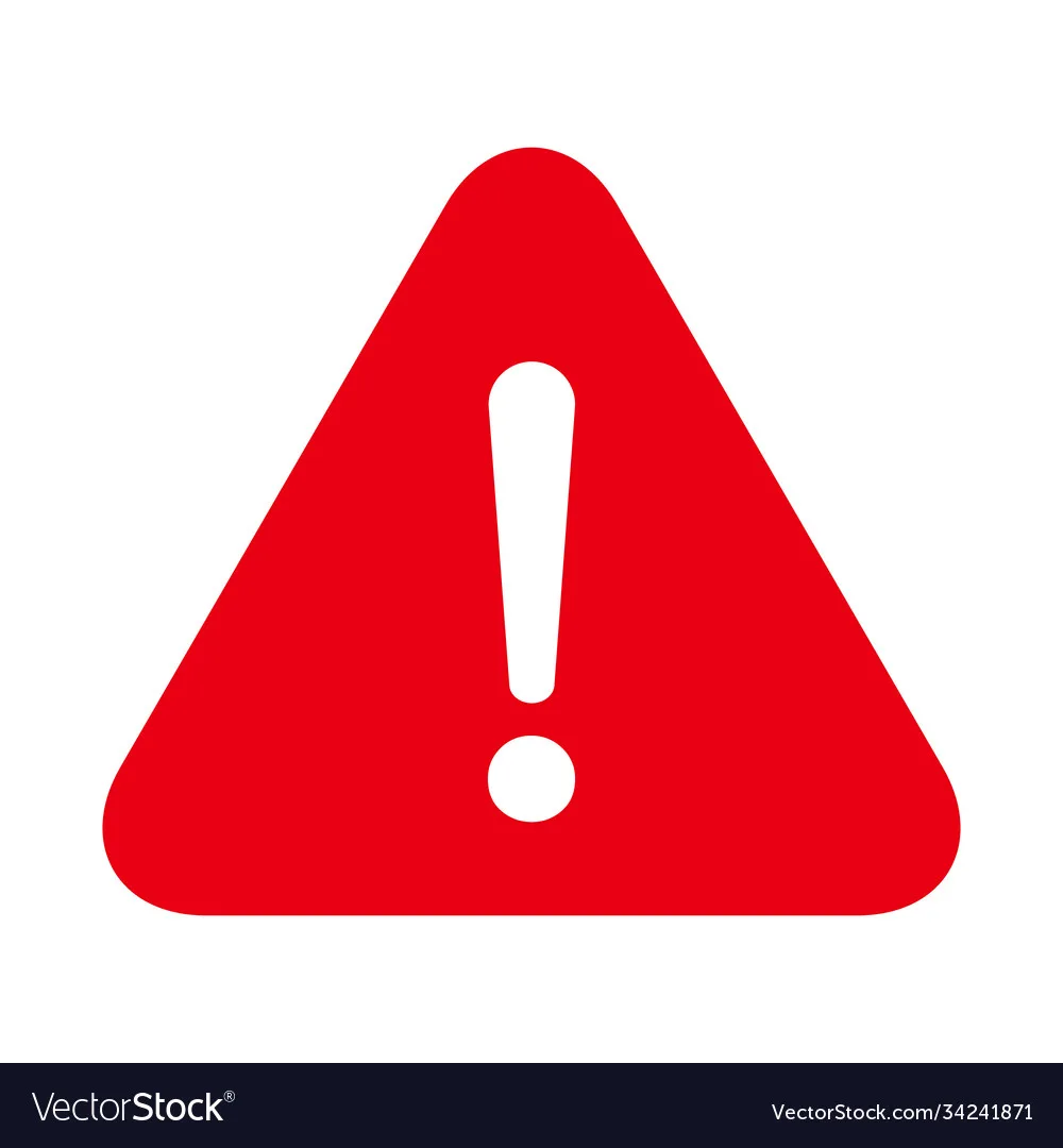 Hazard Warning Warn Symbol Icon Flat Sign Vector Image