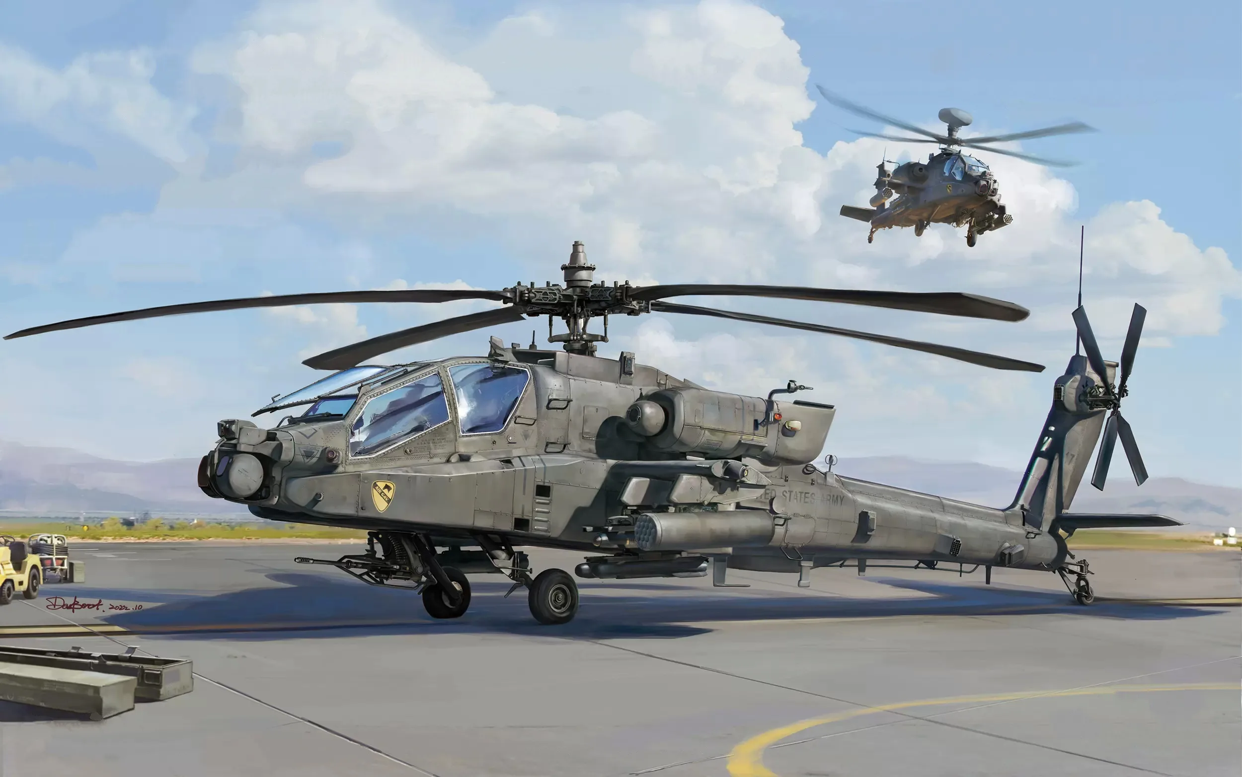 Hd Military Wallpaper Boeing Ah 64 Apache Helicopter In Action By Ju Hesong
