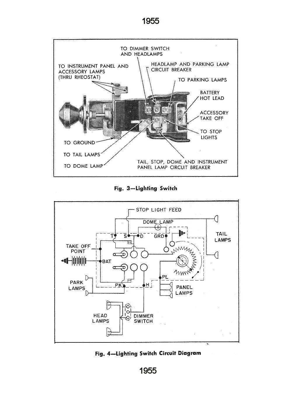 Headlight Switch 1955 Chevy