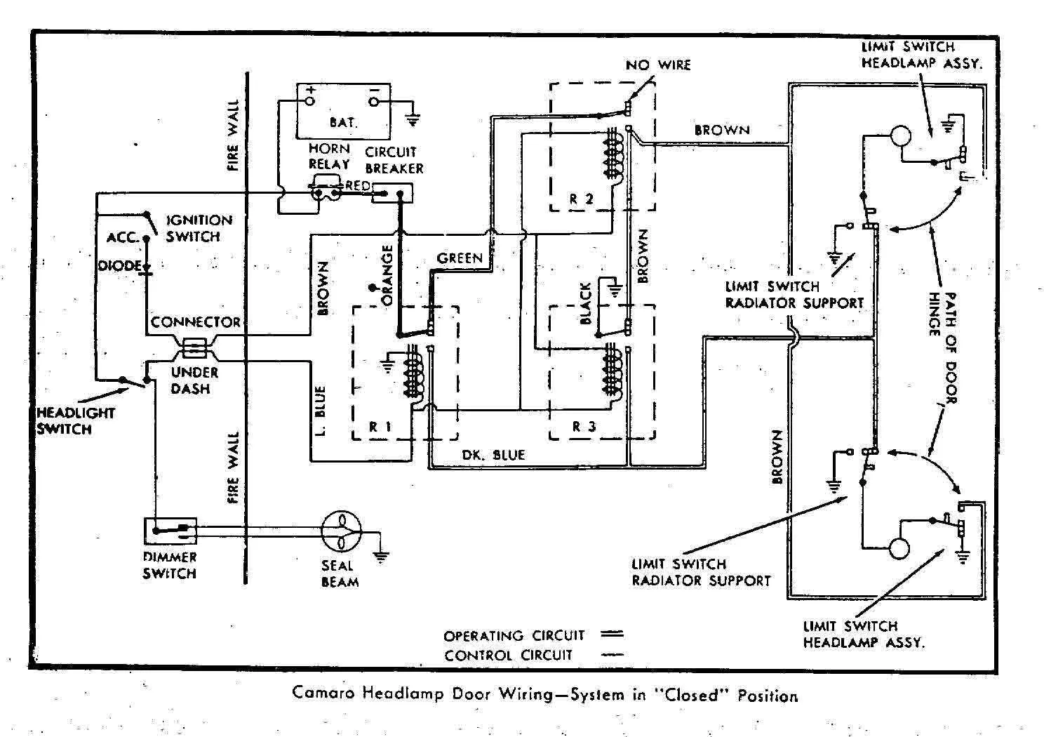 Headlight Wiring Diagram For 1967 Rs Doors Open 1967 Camaro