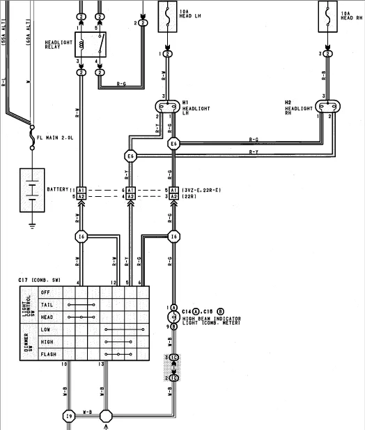 Headlight Wiring Diagram Toyota Pickup 1957 Ford Headlight S