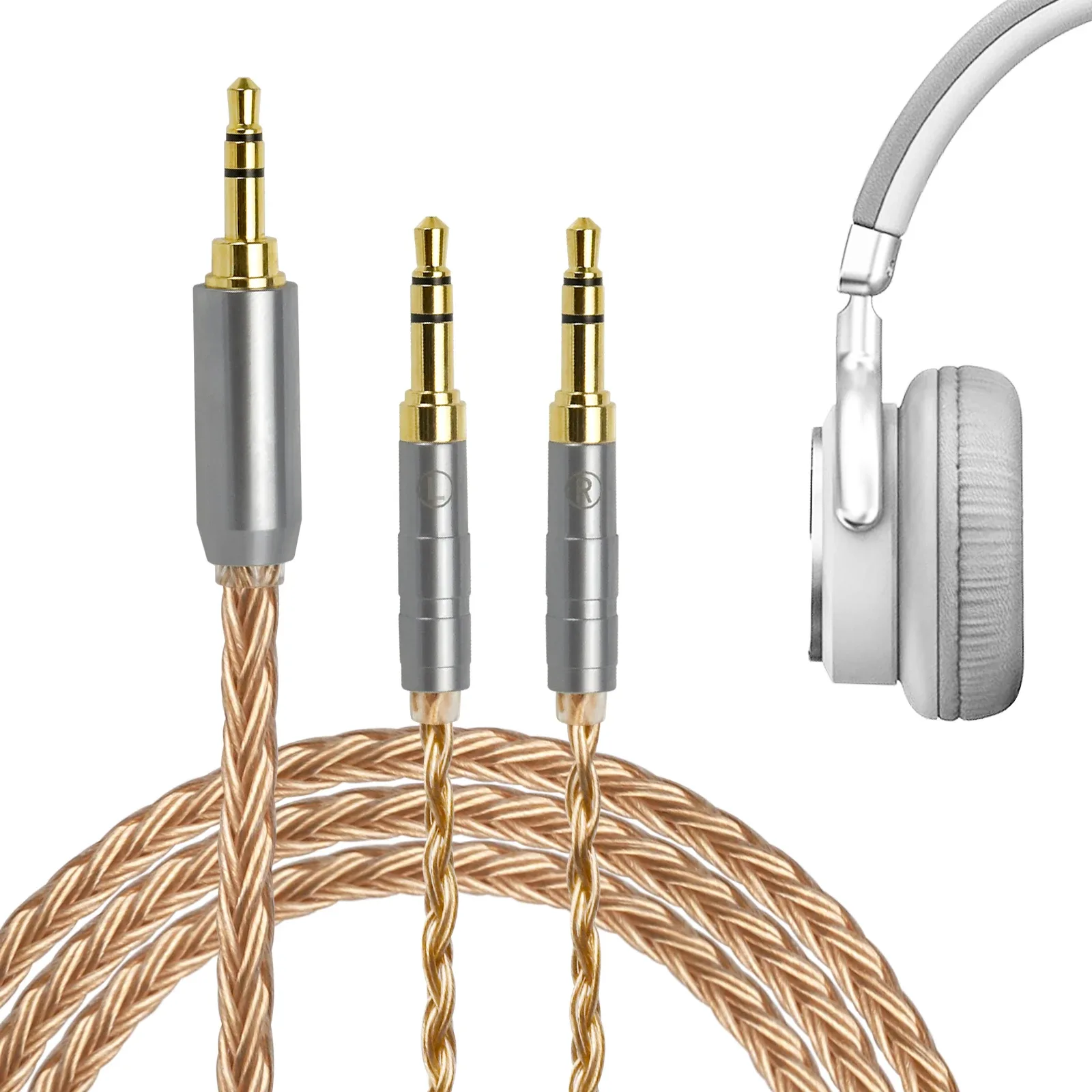 Headphone Cables Hifiman Dual 3 5 Mm Headphone Cable Okcsc Replacement Cable Dual Aliexpress