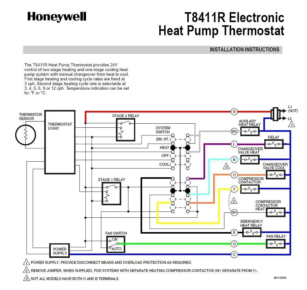 Heat Pump Thermostat Wiring Diagram Honeywell Heat Pump Ther