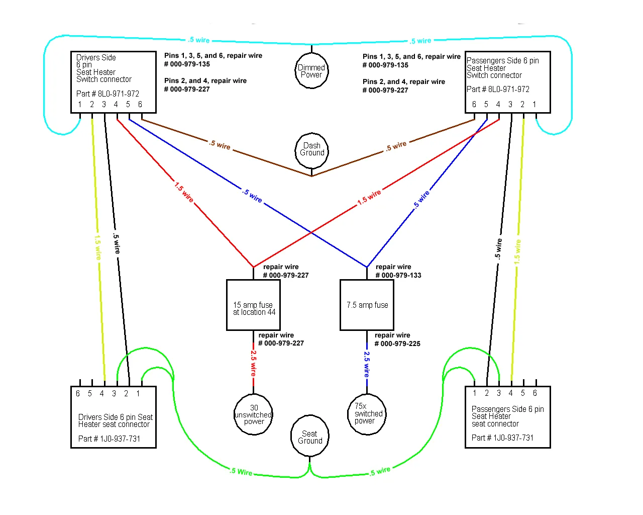 Heated Seat Wiring Diagram Tdiclub Forums