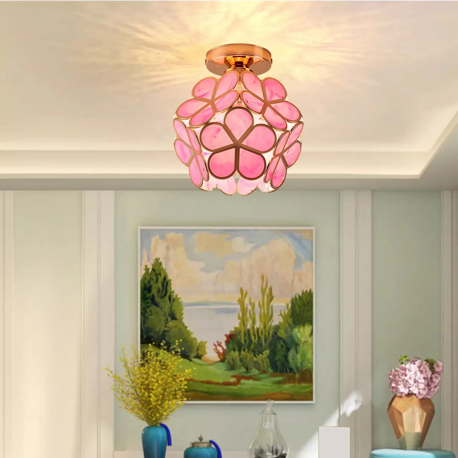 Herooy Upgraded Japanese Entryway Ceiling Light Scandinavian Modern Hallway Fixture X