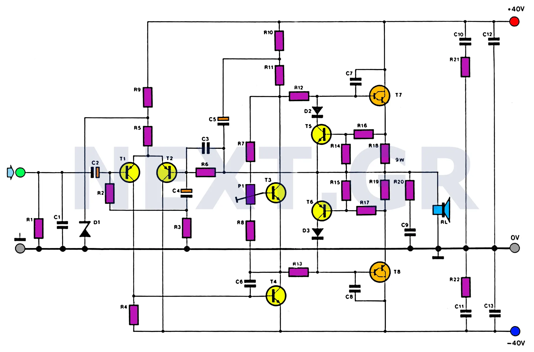 Hifi Amplifier Circuit Diagram 100W Hifi Power Amplifier Cir