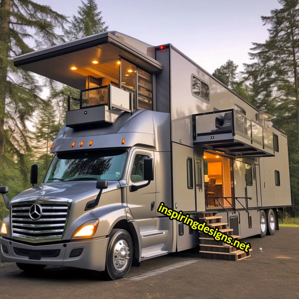 Highway Castles These Epic Semi Truck Rv Conversions Have Their Own Balconies Inspiring Designs