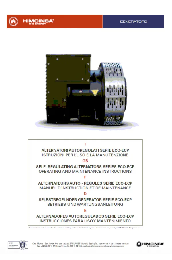 Himoinsa Himoinsa Generator Service Manual