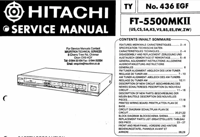 Hitachi Ft 5500Mkii Schematic Diagrams Service Manual Circuit Diagram Techniques 13 33