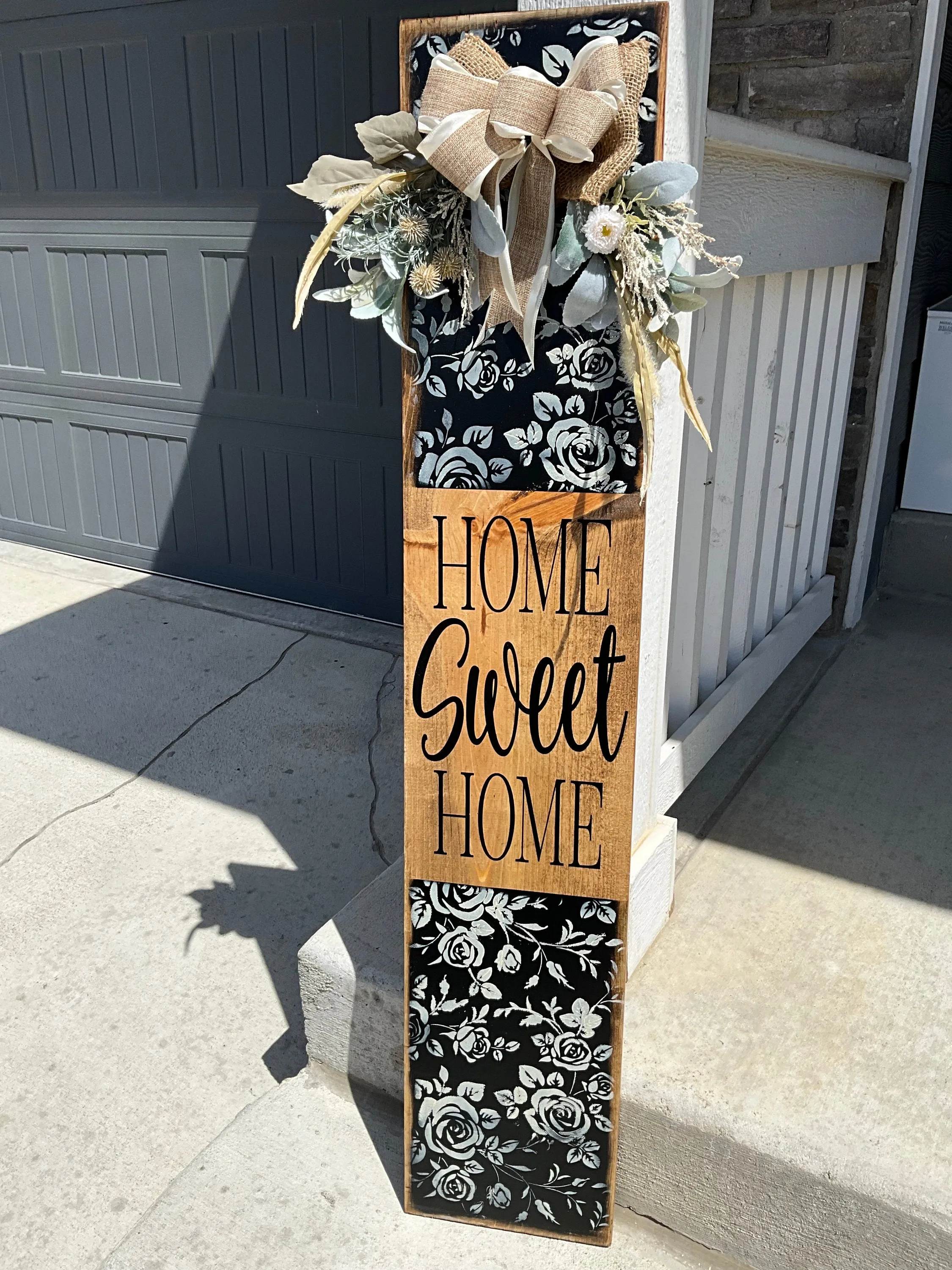 Home Sweet Home Tall Vertical Porch Sign Welcome Decorated Wood Sign All Season Patio