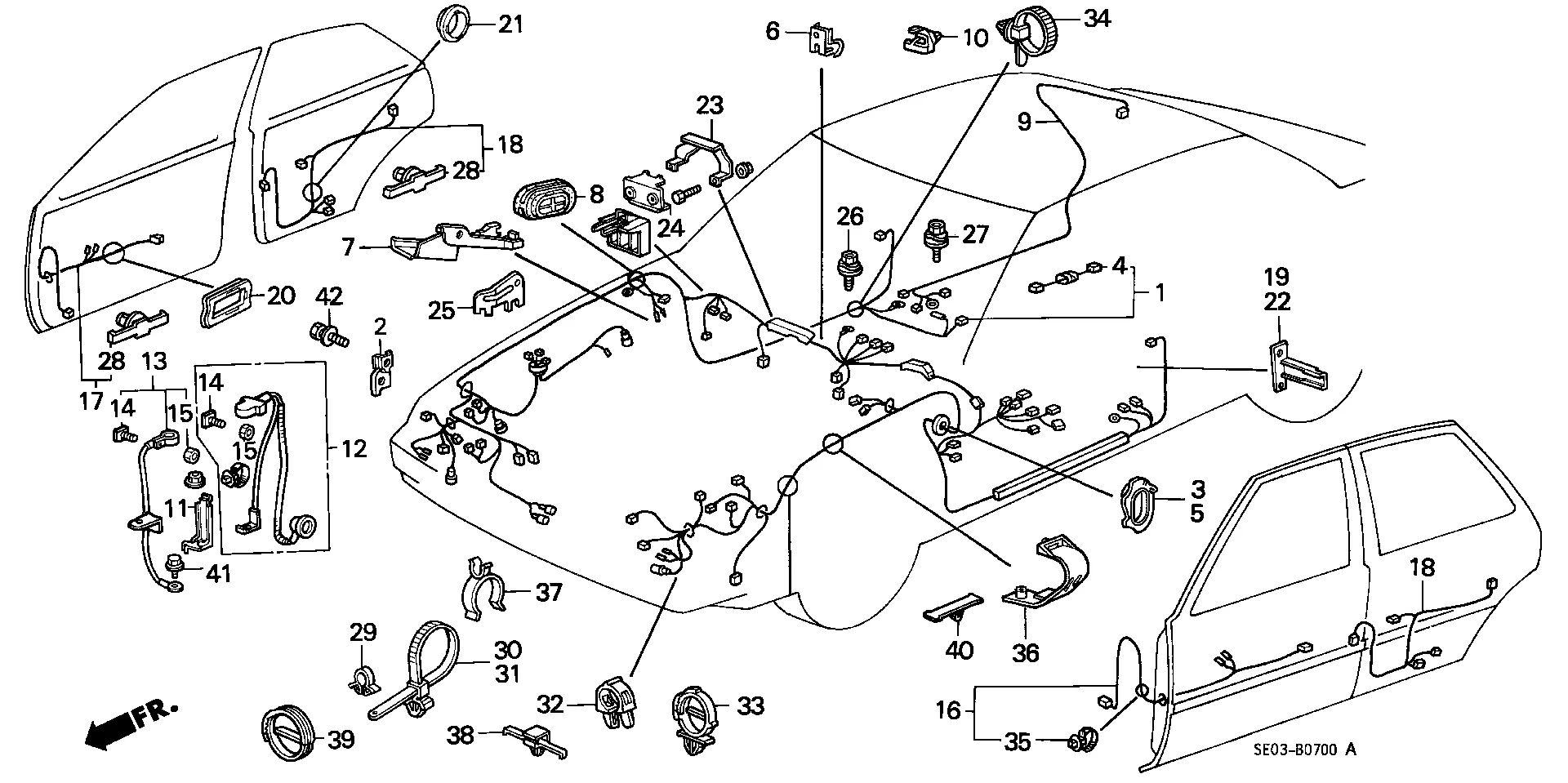 Honda Accord Wire Harness Cabin Electrical 32100 Se3 L10 Norm Reeves Honda Vista Vista Ca
